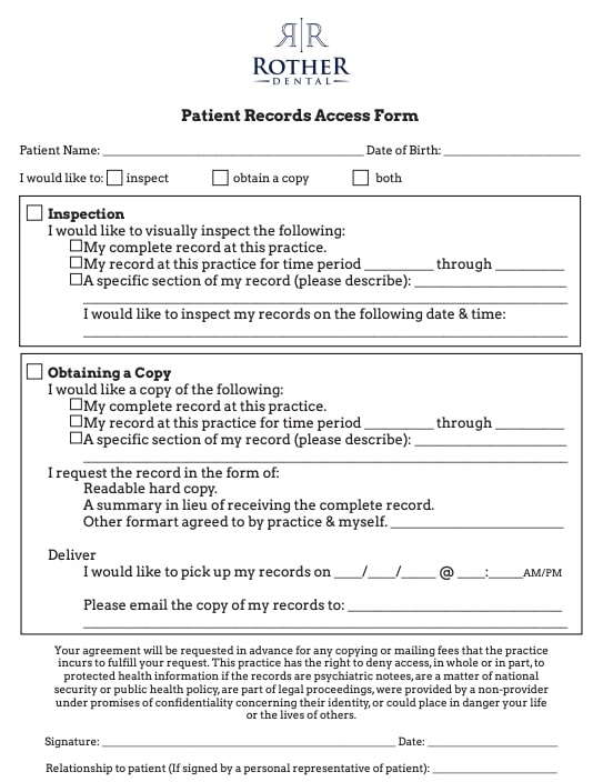 Patient Records Access Form